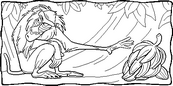 coloriage rafiki vole une banane